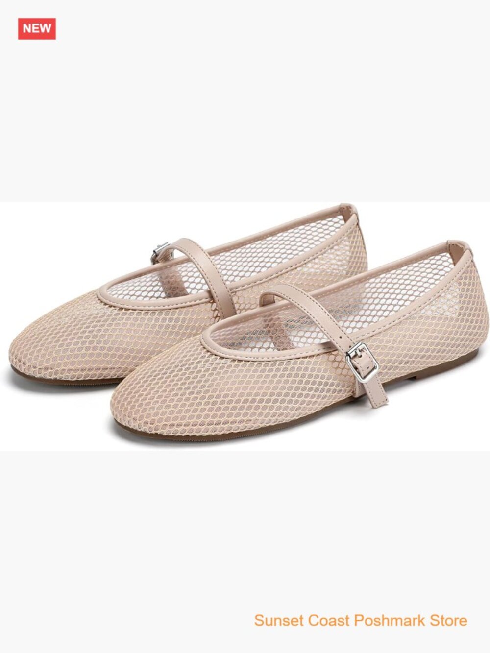 Fishnet Ballet Flats Round Toe Mary Jane Shoes Sexy Dressy Ballerina Flat Shoes
